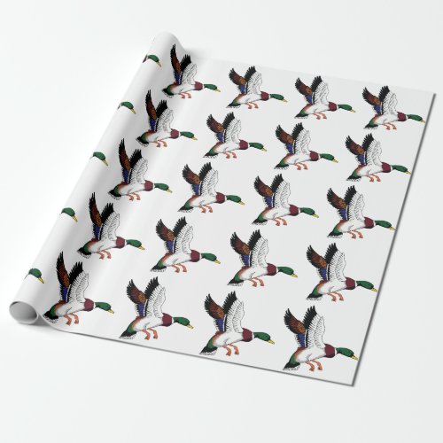 Flying Mallard Wrapping Paper