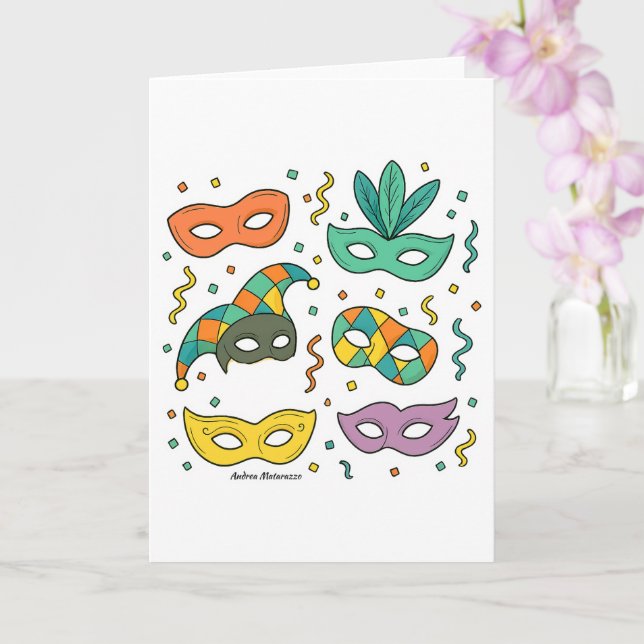 Flying Masks Card (Orchid)