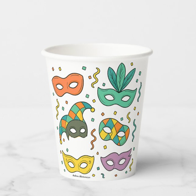 Flying Masks Paper Cups (Front)