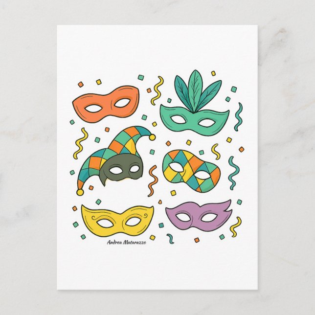 Flying Masks Postcard (Front)