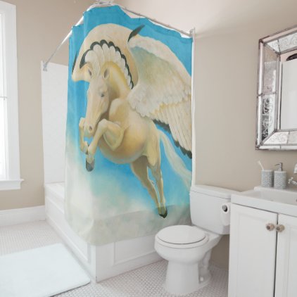 Flying Mesa Pegasus Shower Curtain