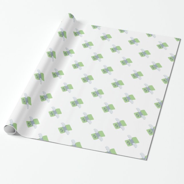 flying money emoji wrapping paper (Unrolled)