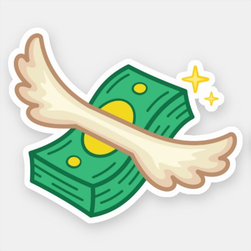 Flying Money Savings Sticker