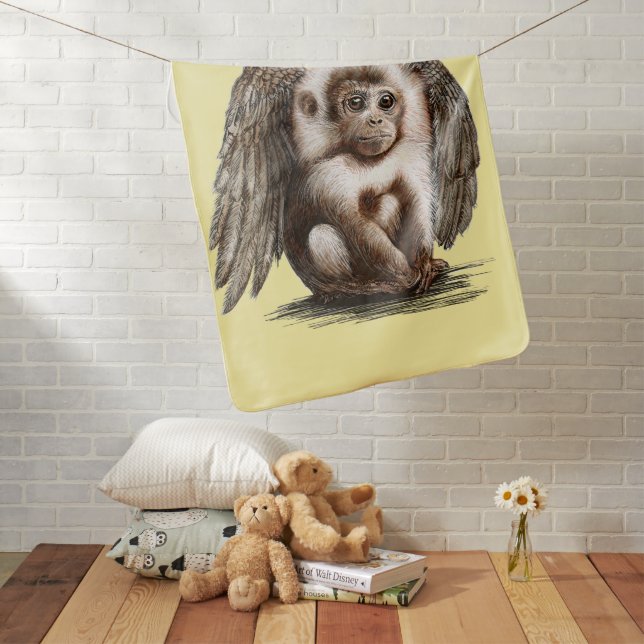 Flying Monkey Baby Cute pet for Wizards • Witches Blanket (In Situ)