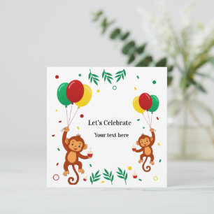 Flying Monkey Balloon Invitation