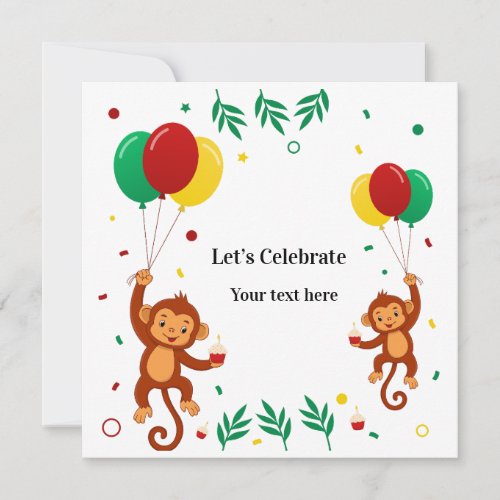 Flying Monkey Balloon Invitation