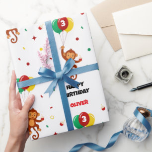 Flying Monkey Balloon Wrapping Paper