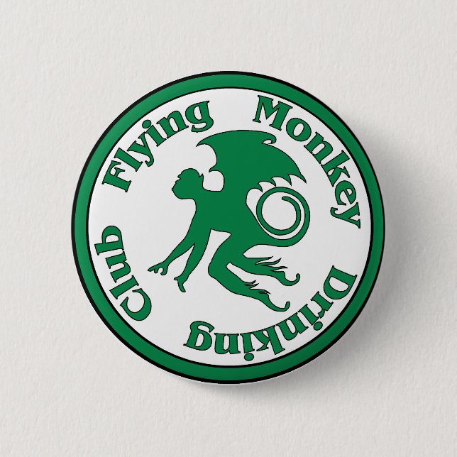 Flying Monkey Drinking Club Pinback Button (Front)