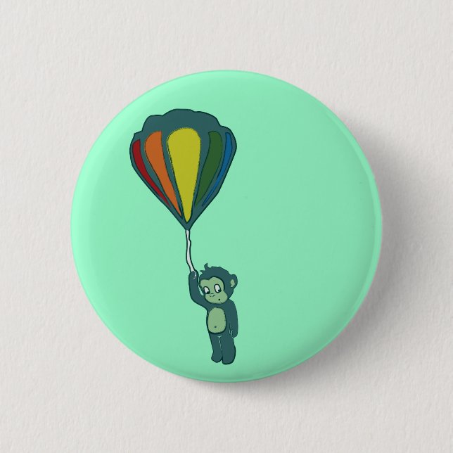 flying monkey : hot air balloon button (Front)