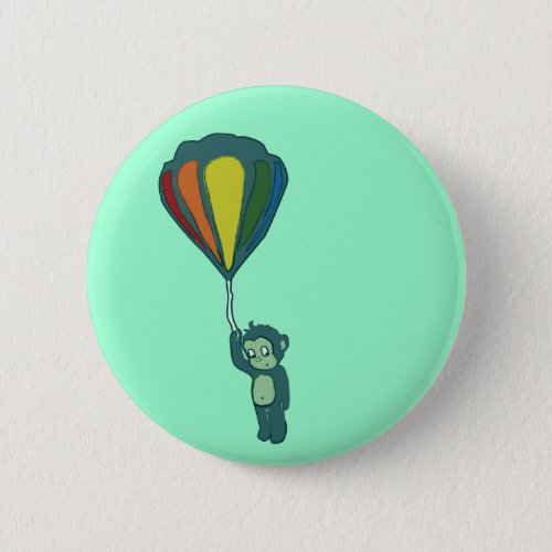 flying monkey  hot air balloon button
