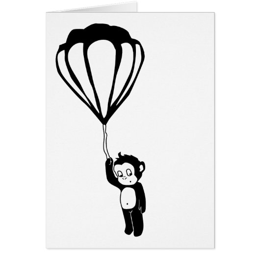 flying monkey : hot air balloon cards (Front)
