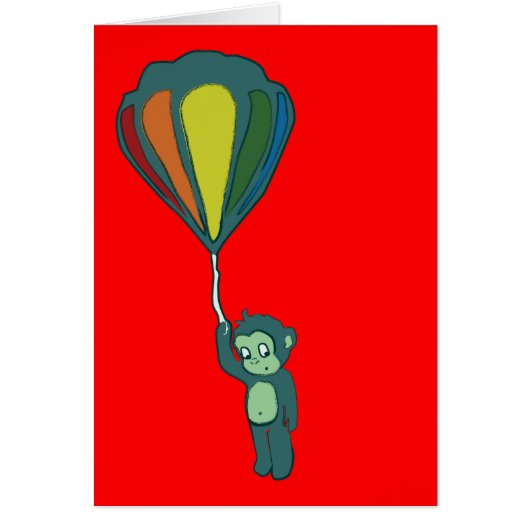 flying monkey : hot air balloon cards (Front)