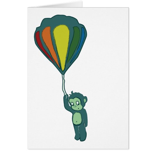 flying monkey : hot air balloon cards (Front)