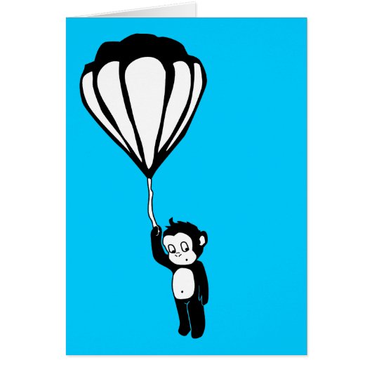 flying monkey : hot air balloon cards (Front)