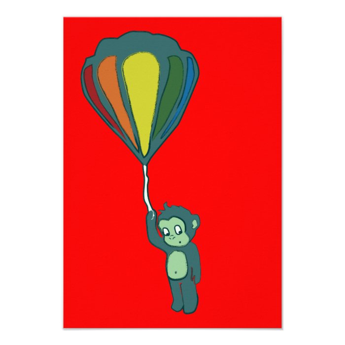 flying monkey  hot air balloon personalized announcement