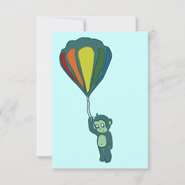 flying monkey : hot air balloon invitation (Front)