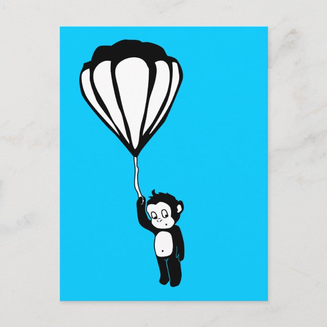 flying monkey : hot air balloon postcard (Front)