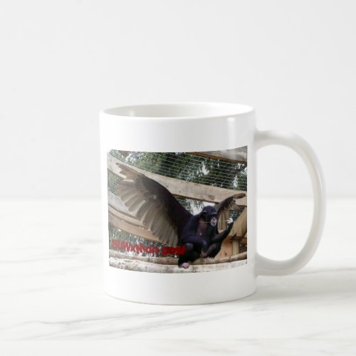 flying monkey wear coffee mug