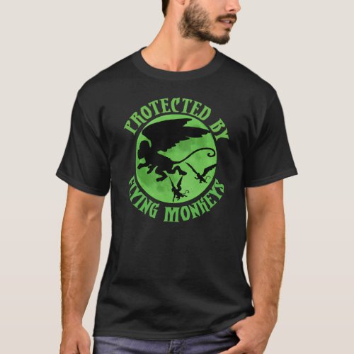 Flying Monkey Witch Gift Protected by Flying Monke T_Shirt