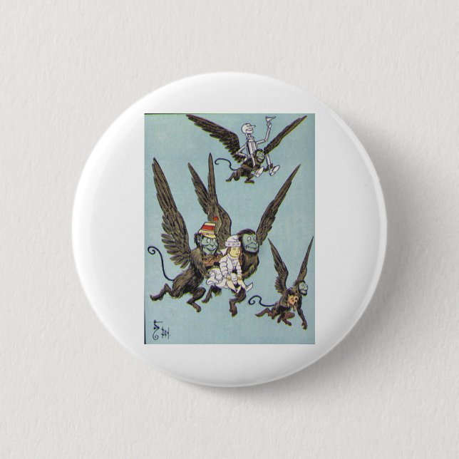 Flying Monkeys Color Pinback Button (Front)