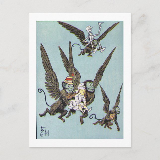 Flying Monkeys Color Postcard (Front)