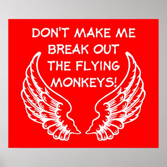 Flying Monkeys Funny Poster Humor (Front)