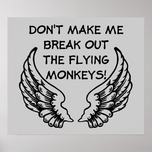 Flying Monkeys Funny Poster Humor (Front)