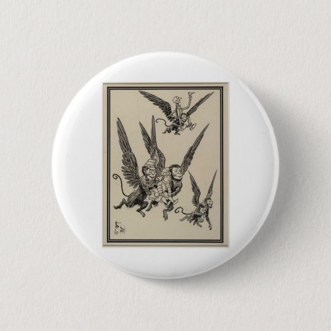 Flying Monkeys Pinback Button (Front)