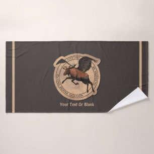 Flying Moose Aviation Patch Bath Towel