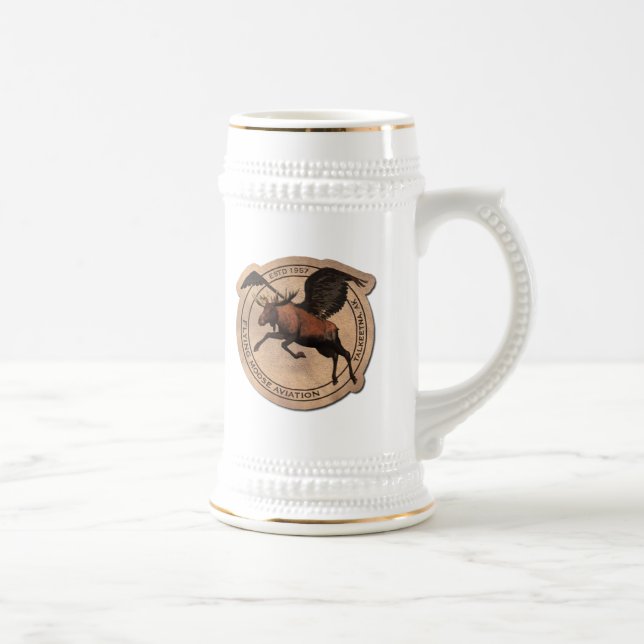 Flying Moose Aviation Patch Beer Stein (Right)