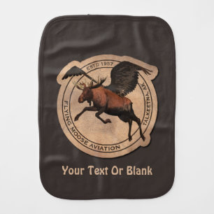 Flying Moose Aviation Patch Burp Cloth