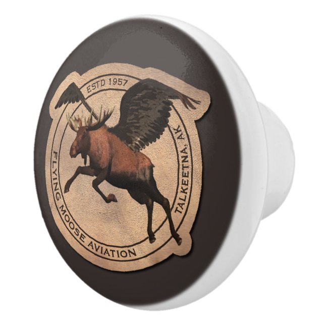 Flying Moose Aviation Patch Ceramic Knob (Right)