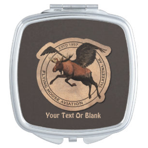 Flying Moose Aviation Patch Compact Mirror