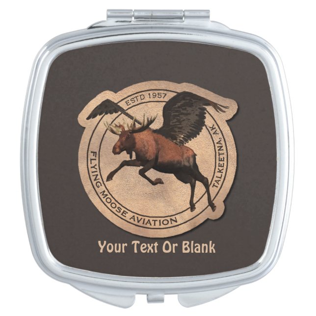 Flying Moose Aviation Patch Compact Mirror (Front)