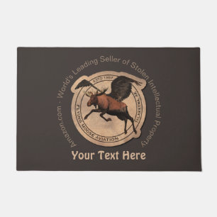 Flying Moose Aviation Patch Doormat