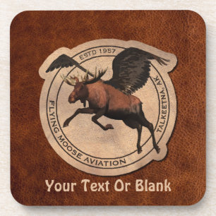 Flying Moose Aviation Patch Drink Coaster