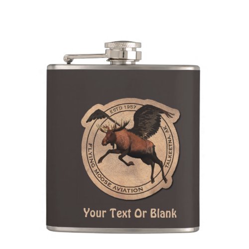 Flying Moose Aviation Patch Flask