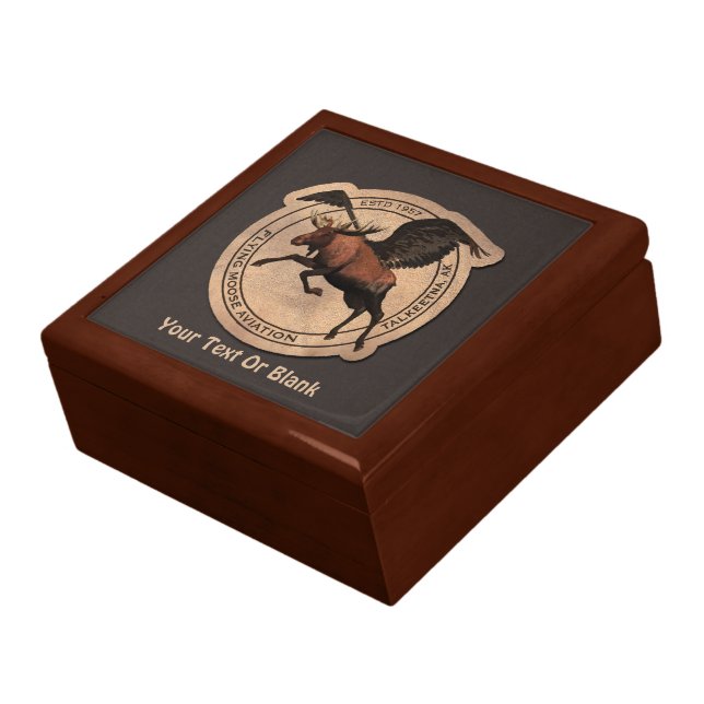 Flying Moose Aviation Patch Jewelry Box (Side)