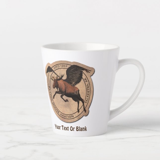 Flying Moose Aviation Patch Latte Mug (Right)