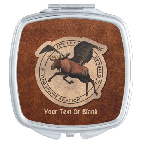 Flying Moose Aviation Patch Makeup Mirror