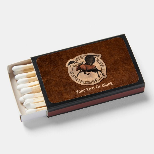 Flying Moose Aviation Patch Matchboxes (Front Open)