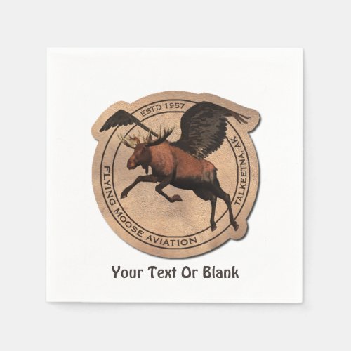 Flying Moose Aviation Patch Napkins