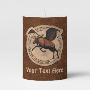 Flying Moose Aviation Patch Pillar Candle