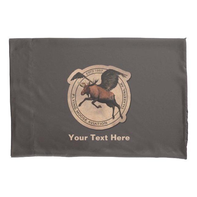 Flying Moose Aviation Patch Pillow Case (Front)