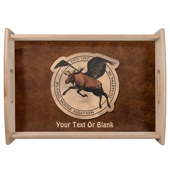 Flying Moose Aviation Patch Serving Tray (Front)