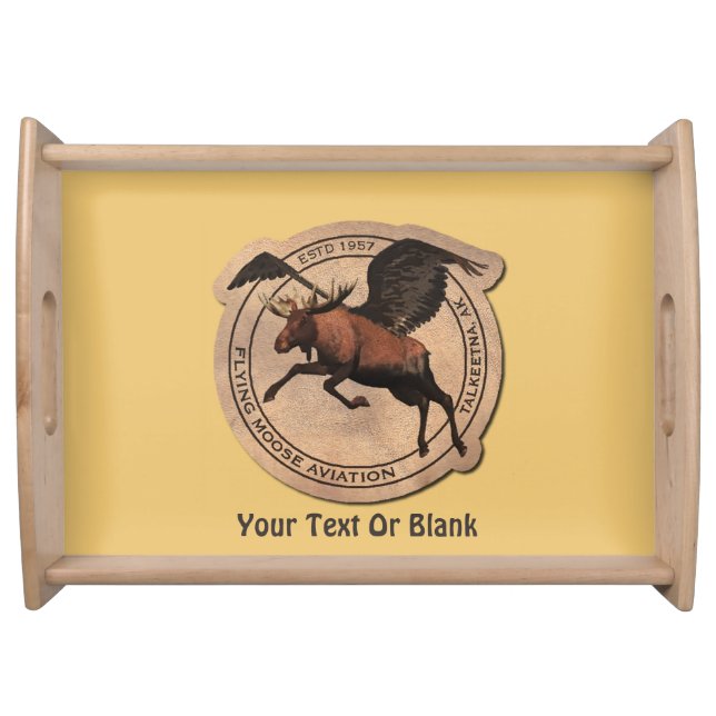 Flying Moose Aviation Patch Serving Tray (Front)