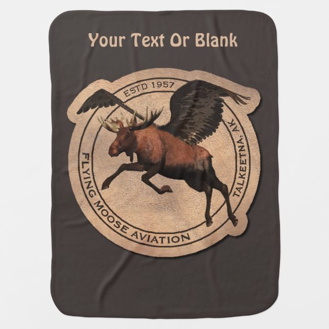 Flying Moose Aviation Patch Stroller Blanket (Front)