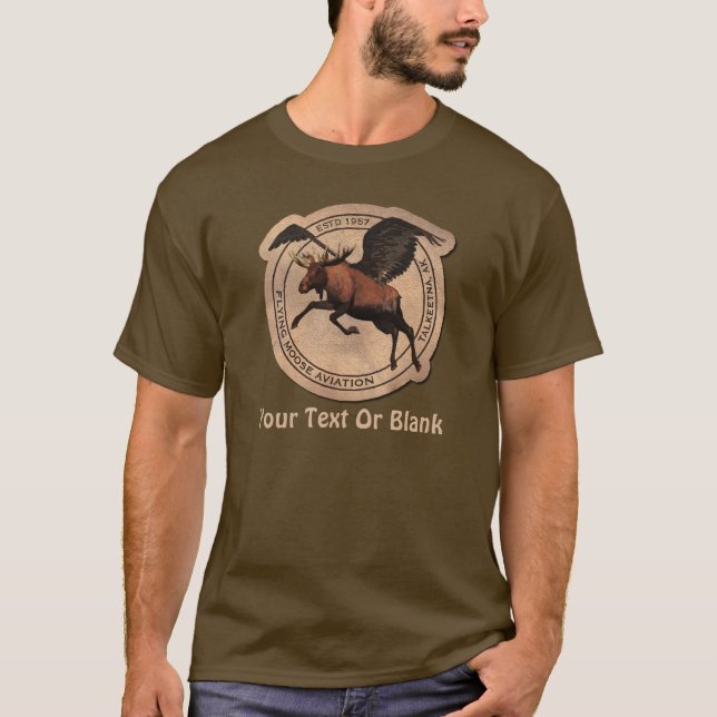 Flying Moose Aviation Patch T-Shirt (Front)