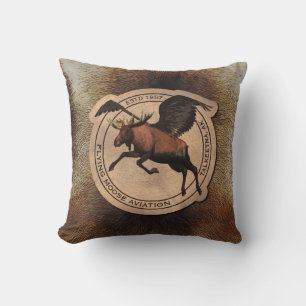 Flying Moose Aviation Patch Throw Pillow
