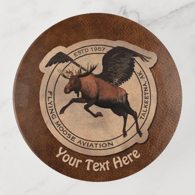 Flying Moose Aviation Patch Trinket Tray (Front)